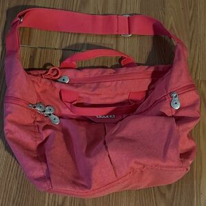 Doona All Day Baby Diaper Bag Attach to Strollers Essentials Coral Red Zippers‎